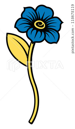 Flower Vintage Woodcut Retro Tattoo Design Style 118678119