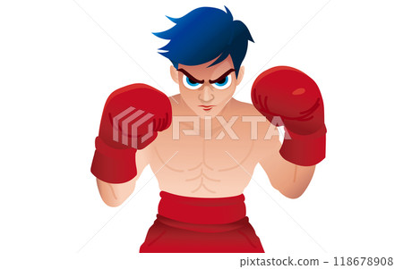 拳擊手擺出戰鬥姿勢 118678908