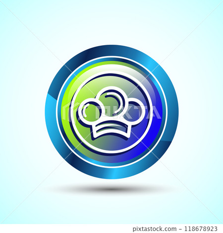 Chef Icon Button Design Illustration, Restaurant, Cooking Icon 118678923
