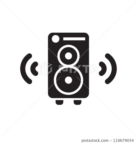 Sound system icon logo design template isolated illustration 118679034
