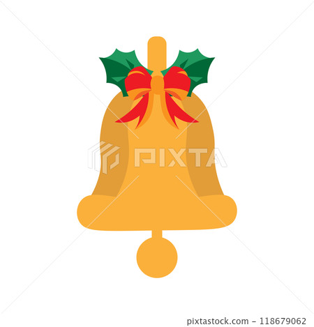 Vector illustration of bells with holly and ribbon Vector illustration of bells with holly and ribbon 118679062