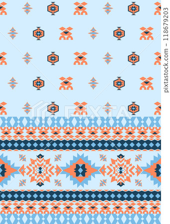 Pattern design featuring traditional Palestinian embroidery motif 118679203