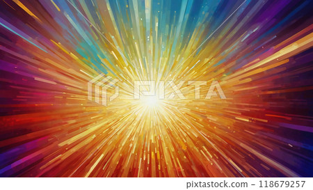 Colorful patterns radiate outward Colorful patterns radiate outward 118679257