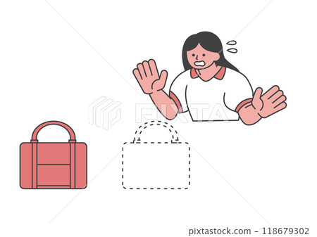 Woman whose bag was stolen by a pickpocket Woman whose bag was stolen by a pickpocket 118679302