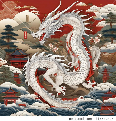 白龍在空中舞動 白龍在空中舞動 118679807