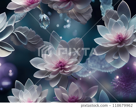 the image of a painting of white flowers with a blue background the image of a painting of white flowers with a blue background 118679962