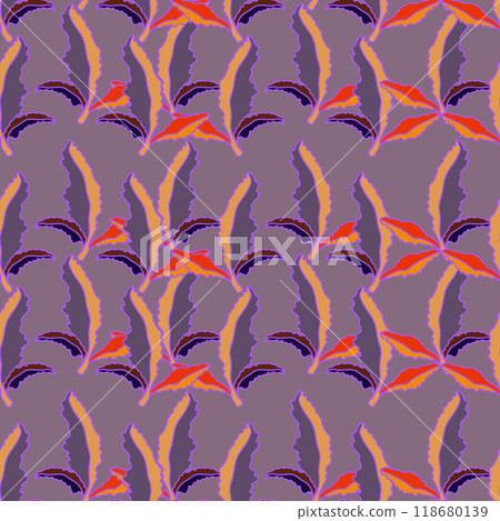 Tropical leaf Wallpaper, Luxury nature leaves vector pattern design. Hand drawn outline design for fabric , print, cover, banner and invitation.  118680139