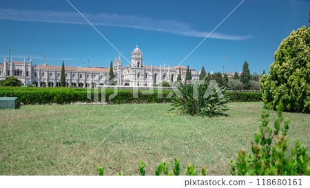 The Jeronimos Monastery or Hieronymites Monastery in Lisbon, Portugal timelapse hyperlapse The Jeronimos Monastery or Hieronymites Monastery in Lisbon, Portugal timelapse hyperlapse 118680161