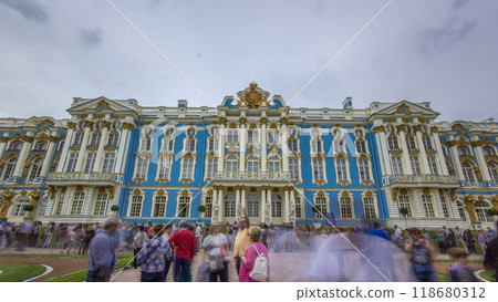 The Catherine Palace timelapse is a Rococo palace located in the town of Tsarskoye Selo Pushkin The Catherine Palace timelapse is a Rococo palace located in the town of Tsarskoye Selo Pushkin 118680312