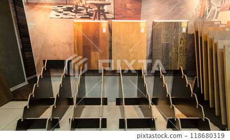 Top samples of various color palette - wooden floor timelapse stop motion Top samples of various color palette - wooden floor timelapse stop motion 118680319