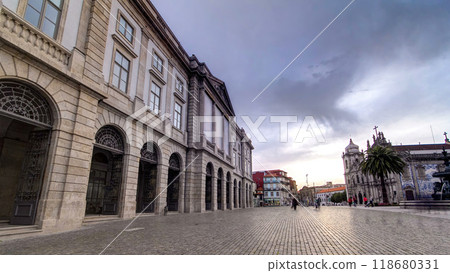 Natural History Museum of Porto University building in Gomes Teixeira Square timelapse hyperlapse. Porto, Portugal. Natural History Museum of Porto University building in Gomes Teixeira Square timelapse hyperlapse. Porto, Portugal. 118680331