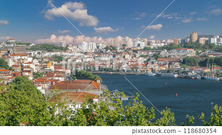 Porto, Portugal old town skyline on the Douro River timelapse 118680354