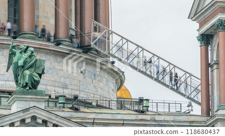 The top of Saint Isaac's Cathedral timelapse in Saint-Petersburg, Russia. The top of Saint Isaac's Cathedral timelapse in Saint-Petersburg, Russia. 118680437