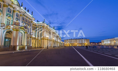 Winter Palace in Saint Petersburg timelapse hyperlapse 118680468