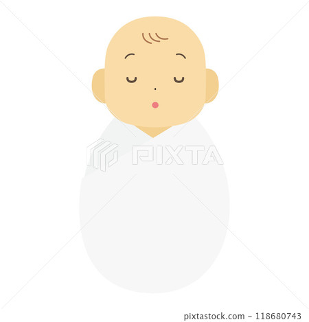 裹在襁褓中的嬰兒的插圖 118680743