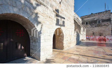 The Church of the Nativity of Jesus Christ timelapse hyperlapse. Palestin. The city of Bethlehem. The Church of the Nativity of Jesus Christ timelapse hyperlapse. Palestin. The city of Bethlehem. 118680845