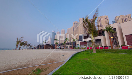 People on the Jumeirah Beach in Dubai, UAE. Timelapse People on the Jumeirah Beach in Dubai, UAE. Timelapse 118680983