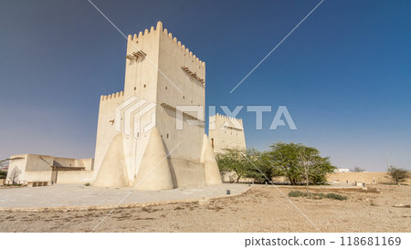 Barzan Towers timelapse hyperlapse, watchtowers near Doha - Qatar Barzan Towers timelapse hyperlapse, watchtowers near Doha - Qatar 118681169