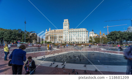People at Placa de Catalunya or Catalonia Square timelapse a large square in central Barcelona People at Placa de Catalunya or Catalonia Square timelapse a large square in central Barcelona 118681209