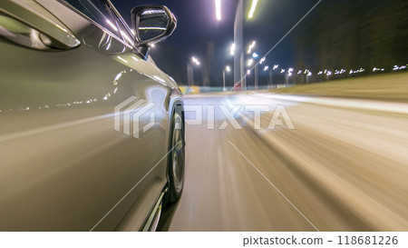 Timelapse driving at high speed through the streets drivelapse Timelapse driving at high speed through the streets drivelapse 118681226