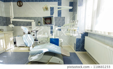 Interior of bright and modern european stomatology timelapse stop motion 118681233