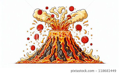 Pizza Volcano Eruption Pizza Volcano Eruption 118681449