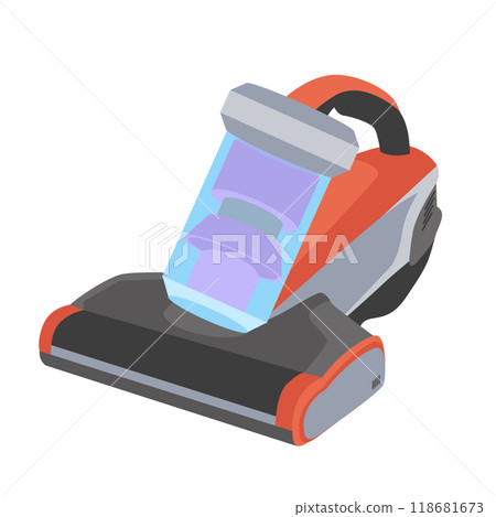 Vacuum cleaner in flat design. Scrubbing and washing cleanup appliance. Vector illustration isolated. 118681673