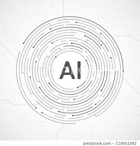 Artificial intelligence circuit line style. Machine learning design. Smart network digital technology. AI. Vector illustration Artificial intelligence circuit line style. Machine learning design. Smart network digital technology. AI. Vector illustration 118681892