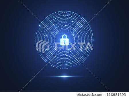 Premium security cyber digital concept. Abstract technology background protect system innovation for business. Vector illustration 118681893