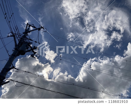 Electric poles and thick clouds Electric poles and thick clouds 118681910