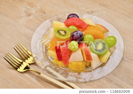 Fruit salad, fruit platter, fruits, sweets. 118682009