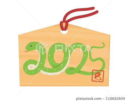 蛇年 Ema 向量插畫 118682609