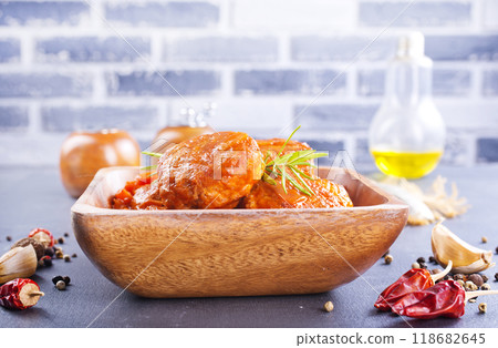 Cutlets with tomato sauce 118682645