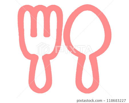 Spoon and fork simple icon illustration material 118683227