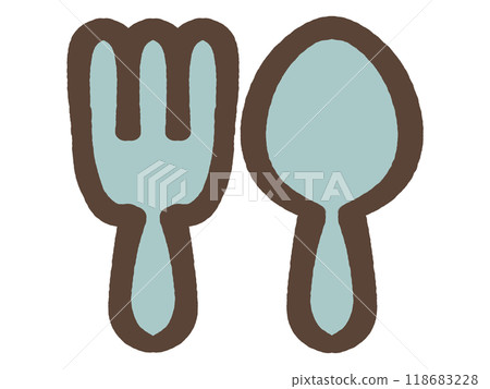 Spoon and fork simple icon illustration material 118683228