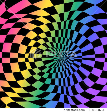 Psychedelic checkerboard rainbow Psychedelic checkerboard rainbow 118683631