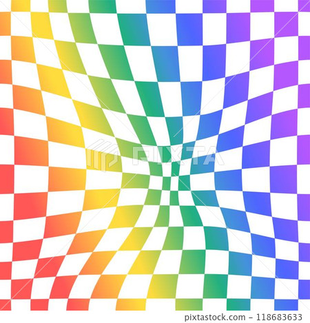 Psychedelic checkerboard rainbow Psychedelic checkerboard rainbow 118683633