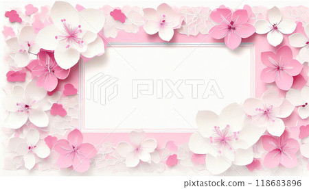 Cherry blossom frame, Generative AI AI image 118683896