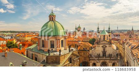 Square of Knights of the Cross with St. Salvator Church and Church of St Francis, Prague, Czech republic Square of Knights of the Cross with St. Salvator Church and Church of St Francis, Prague, Czech republic 118683958