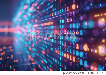 digital data stream background with binary code... - Stock Illustration ...