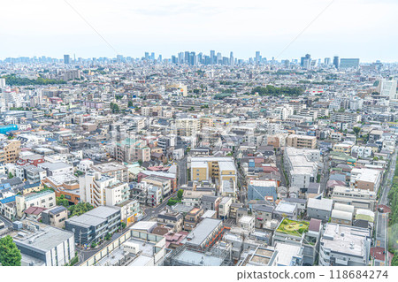 [Nerima Ward Office Main Building Observation Lobby] Southeast side: Shinjuku direction: Nerima Ward streetscape 118684274