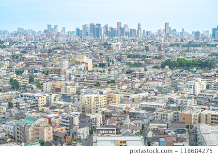 [Nerima Ward Office Main Building Observation Lobby] Southeast side: Shinjuku direction: Nerima Ward streetscape 118684275