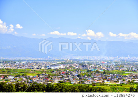 View of the Kofu Basin from Minami-Alps City (Minami-Alps City, Yamanashi Prefecture) [September 2024] 118684276