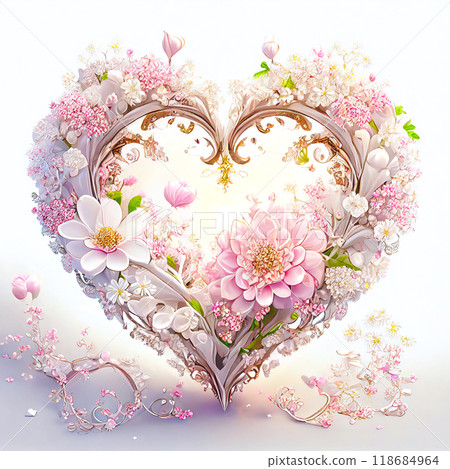 心形花，生成AI AI影像 118684964