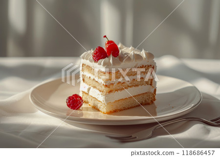 studio product shoot, macro photo minimalist cake. 118686457