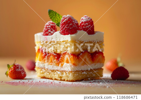 studio product shoot, macro photo minimalist cake. 118686471