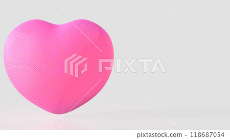 The pink Heart on white background for love concept 3d rendering. The pink Heart on white background for love concept 3d rendering. 118687054
