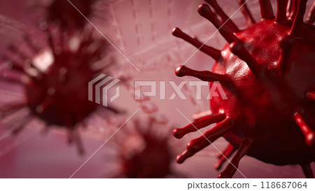 The virus image for sci or medical concept 3d rendering. 118687064