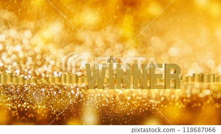 The Gold winner text on bokeh Background for game or casino concept. The Gold winner text on bokeh Background for game or casino concept. 118687066