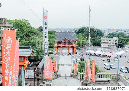<犬山市> 成田山大聖寺 從樓梯上眺望妙門和犬山町 118687071